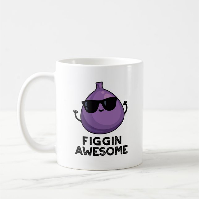 Caneca De Café Figgin Incrivelmente Engraçado Fruta Fig Pun (Esquerda)