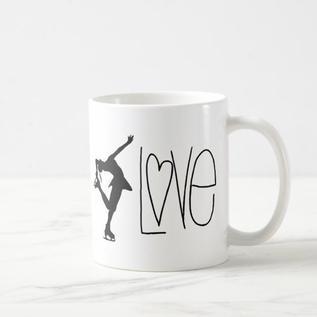 Caneca De Café Figura amor do patinador (Direita)