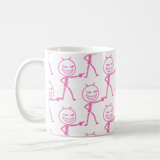 Caneca De Café Figura de Palito Desenho Sem Costura - Divertido
