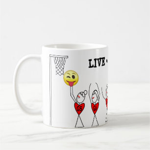 Caneca De Café Figura Netball da vara do divertimento dos