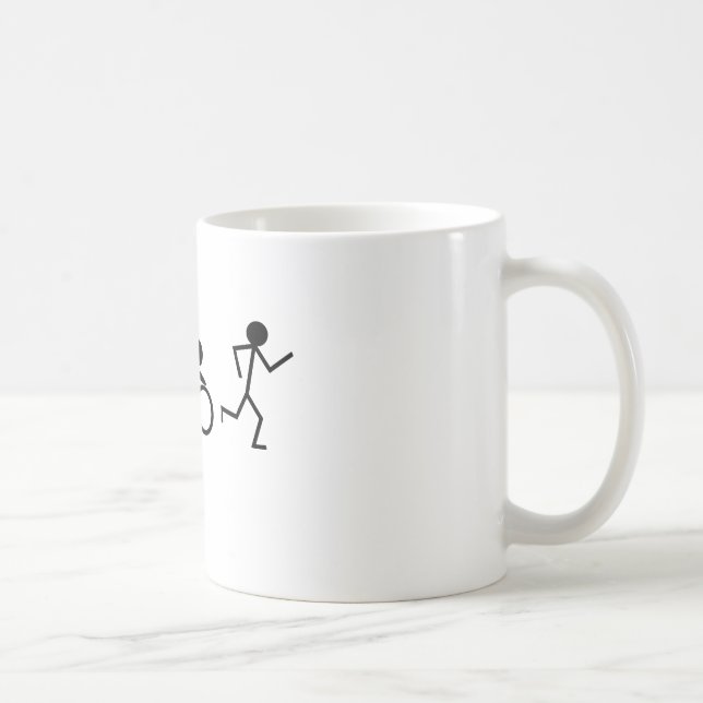Caneca De Café Figuras da vara do Triathlon (Direita)