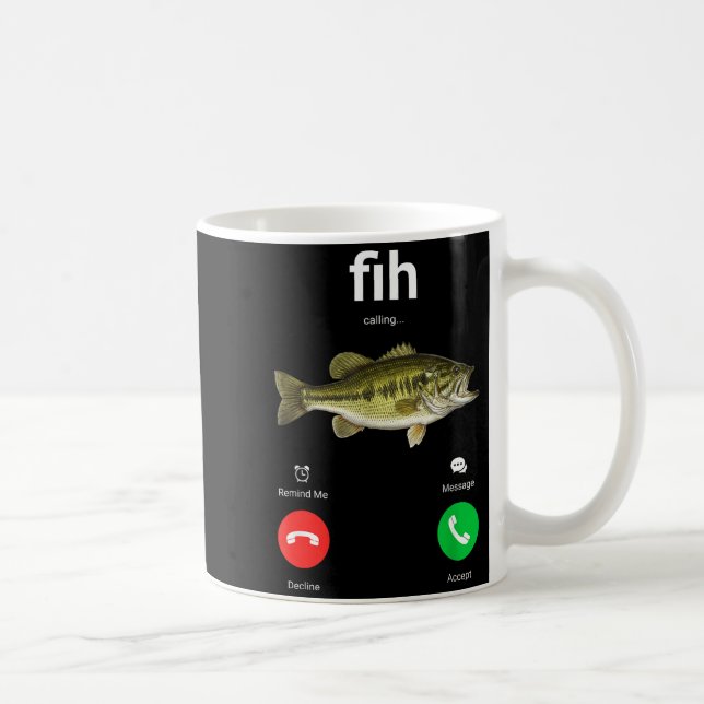 Caneca De Café Fih Calling Decline Accept Funny Phone Call Misspe (Direita)