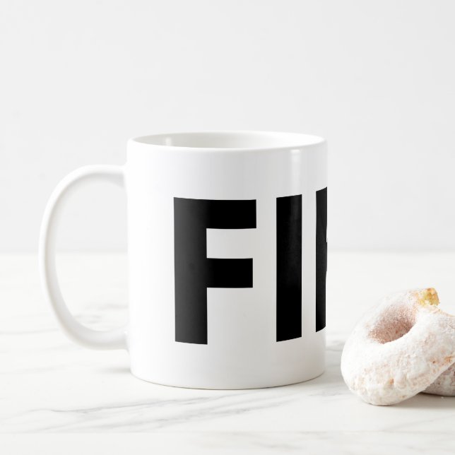 Caneca De Café FIKA Bold Black and White Mug (Com Donut)