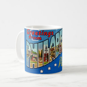 Caneca De Café Filadélfia Colorida Vintage