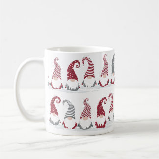 Caneca De Café Filas de gnomos de férias na neve