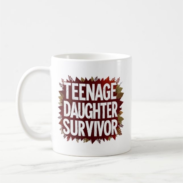 Caneca De Café Filha da adolescência Sobrevivente Engraçada Paren (Esquerda)