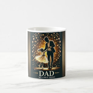 Caneca De Café Filha Dança Sob Luzes De Fada
