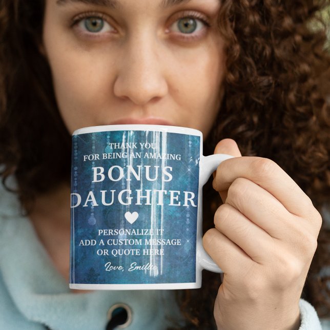 Caneca De Café Filha de Bônus Obrigado Mensagem Sensata Personali (Bonus Daughter Thank You Heartfelt Message Custom Coffee Mug
)