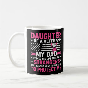 Caneca De Café Filha De Um Pai Veterano Dia de os pais Veterano