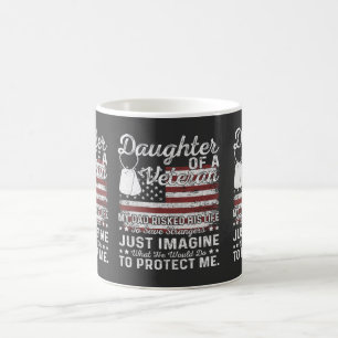 Caneca De Café Filha De Uma Família Militar Patriótica Veterana