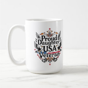 Caneca De Café Filha Orgulhosa de um Veterano dos EUA Forças Arma