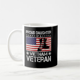 Caneca De Café Filha Orgulhosa Do Veterano Vietnamita, Bandeira D