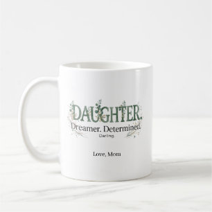 Caneca De Café Filha Personalizada Sonhadora Determinada Querida
