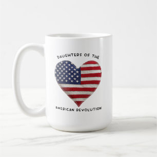 Caneca De Café Filhas da Revolução Americana DAR US Coração