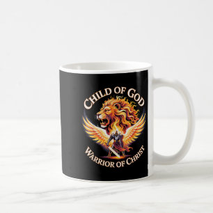 Caneca De Café Filho de Deus Guerreiro de Cristo Leão Cristão