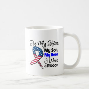Caneca De Café Filho - meu soldado, minha fita patriótica do