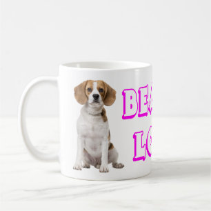 Caneca De Café Filhote de Beagle - Amor Beagle Rosa Roxo