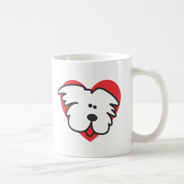 Caneca De Café Filhote de cachorro branco (Direita)