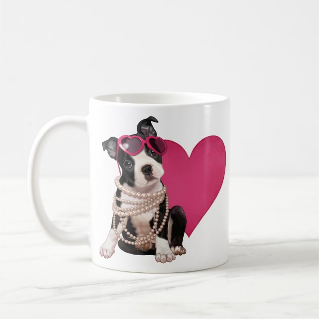 Caneca De Café Filhote de cachorro de Boston Terrier (Esquerda)