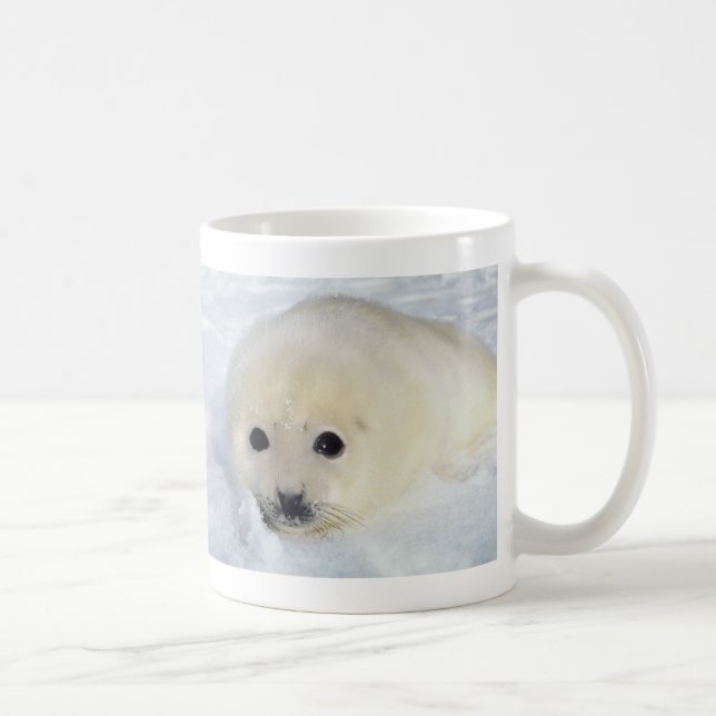 Caneca De Café Filhote de cachorro de selo macio da harpa (Direita)