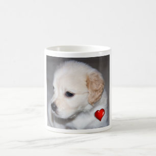 Caneca De Café Filhote de cachorro do golden retriever com uma