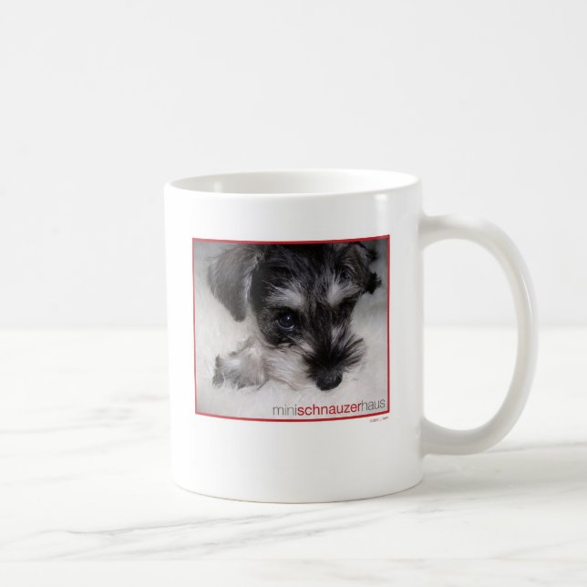 Caneca De Café Filhote de cachorro do Schnauzer diminuto (Direita)