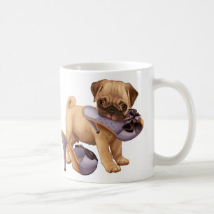 Caneca De Café Filhote de cachorro e calçados do Pug