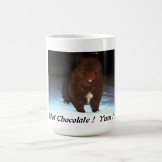 Caneca De Café Filhote de cachorro pomeranian do chocolate na