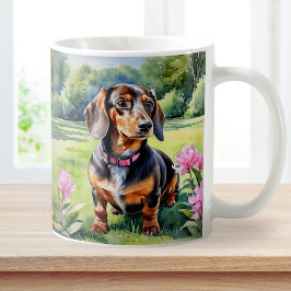Caneca De Café Filhote de Dachshund Salsicha Cachorro Fofo Doxie 