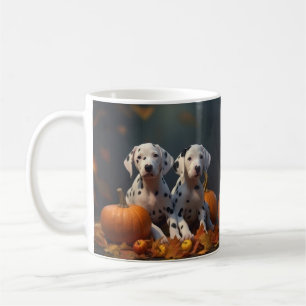 Caneca De Café Filhote de dálmata Delícia de outono Abóbora
