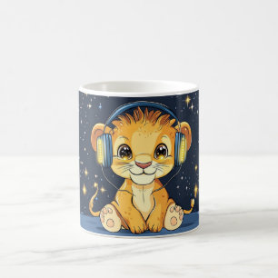 Caneca De Café filhote de leão Estilo desenho animado vibrante Fo