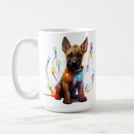 CANECA DE CAFÉ FILHOTE DE MALINOIS BELGA DE NATAL ADORÁVEL