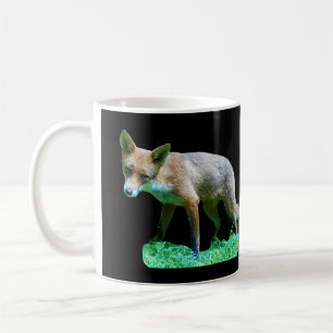 Caneca De Café Filhote de Raposa Vermelha Musgo Verde Floresta Fl
