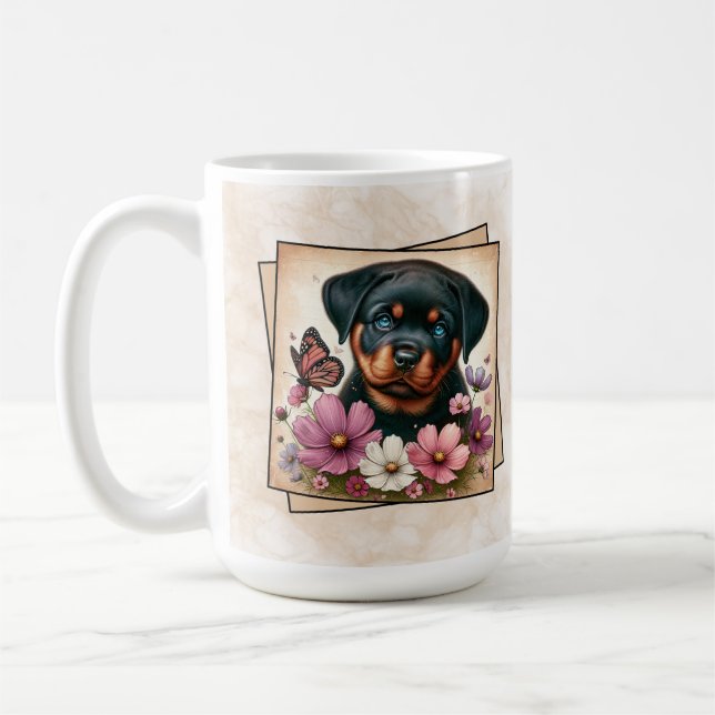 Caneca De Café Filhote de Rottweiler (Esquerda)