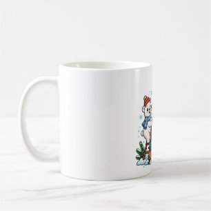 Caneca De Café Filhote de Urso Polar Decorando Árvore de Natal