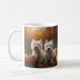 Caneca De Café Filhote de West Highland White Terrier Abóbora de
