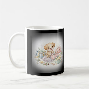 Caneca De Café Filhote na Manhã de Natal