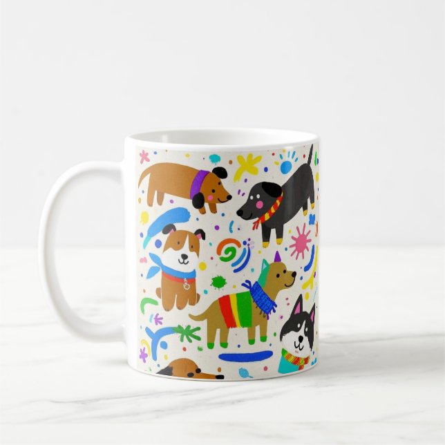 Caneca De Café Filhotes de animação (Esquerda)