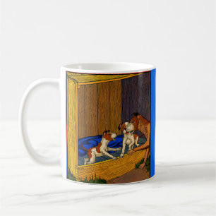 Caneca De Café Filhotes de arte escrita para crianças da década d