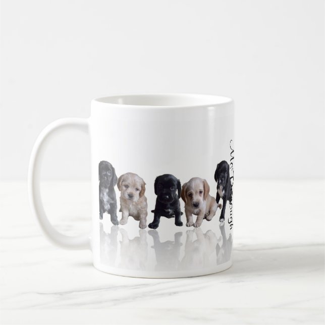 Caneca De Café Filhotes de cachorro de cocker spaniel (Esquerda)