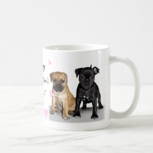 Caneca De Café Filhotes de cachorro de Staffordshire bull terrier