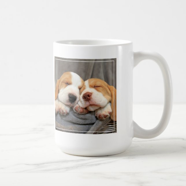 Caneca De Café Filhotes de cachorro sonolentos (Direita)