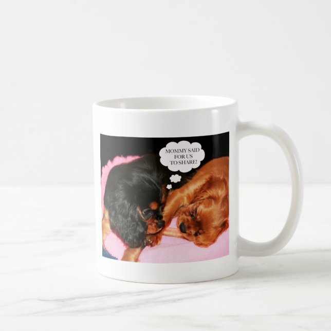 Caneca De Café Filhotes de Cavalier King Charles Spaniels (Direita)
