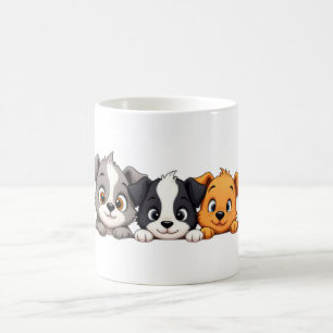 Caneca De Café Filhotes Divertidos Desenho - Expressões Engraçada
