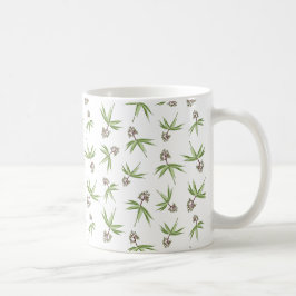 Caneca De Café Filiais Vermelhos Amigados no creme - padrão perfe