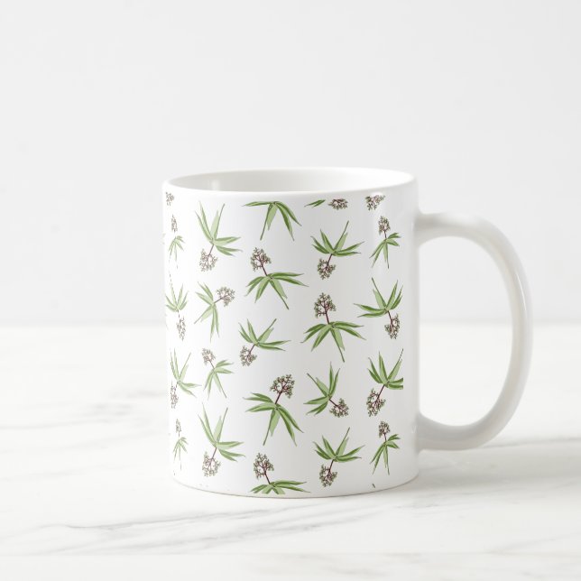 Caneca De Café Filiais Vermelhos Amigados no creme - padrão perfe (Direita)