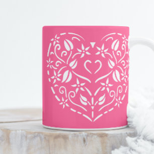Caneca De Café Filigree Heart