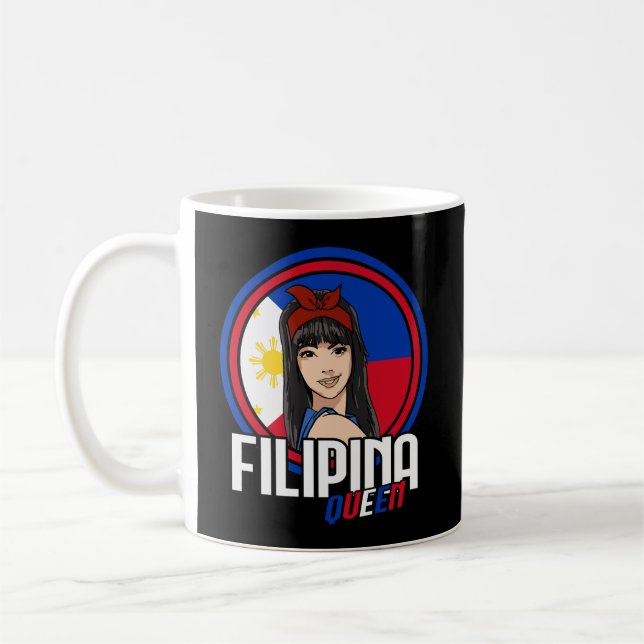 Caneca De Café Filipina Rainha Filipina Bandeira Filipinas Pilipi (Esquerda)