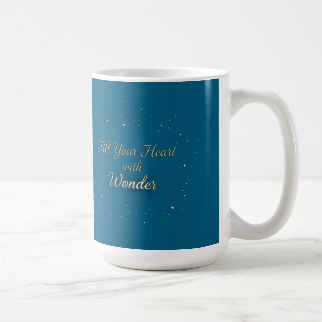 Caneca De Café Fill Your Heart With Wonder Elegant Christmas Mug (Direita)