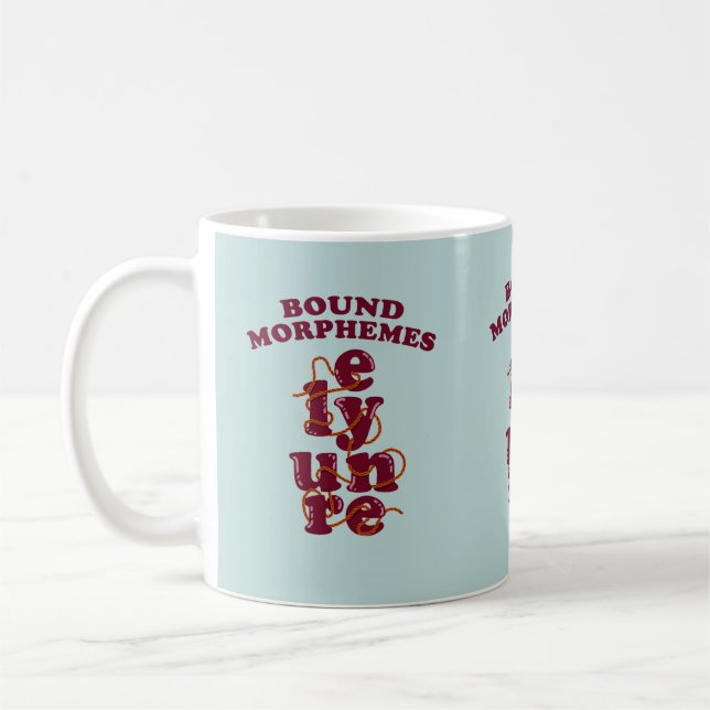 Caneca De Café Filmagem de Morphemes Vinculados Ensinando Inglês (Esquerda)